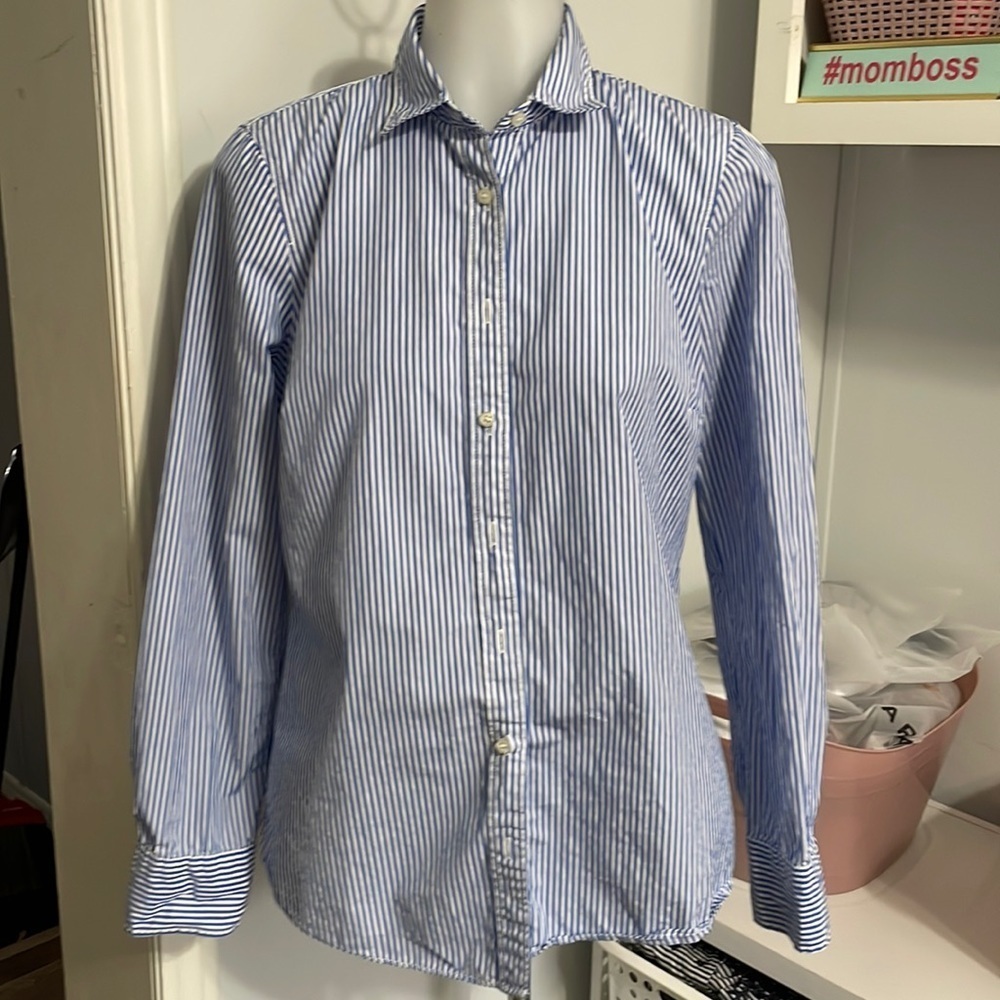 J.Crew blue stripe career top size S